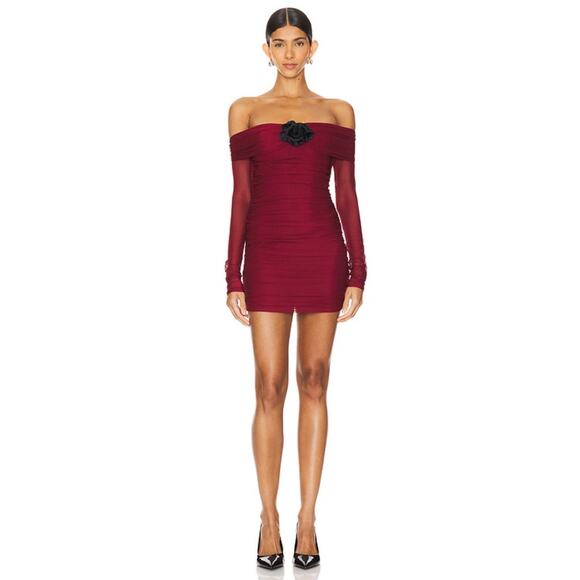 Amanda Uprichard Nellia Rose Burgundy Strapless Mini Dress Small Party Sexy - Picture 1 of 6